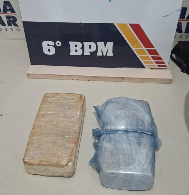 Polícia Militar prende homem com dois tabletes de pasta base de cocaína em Cáceres