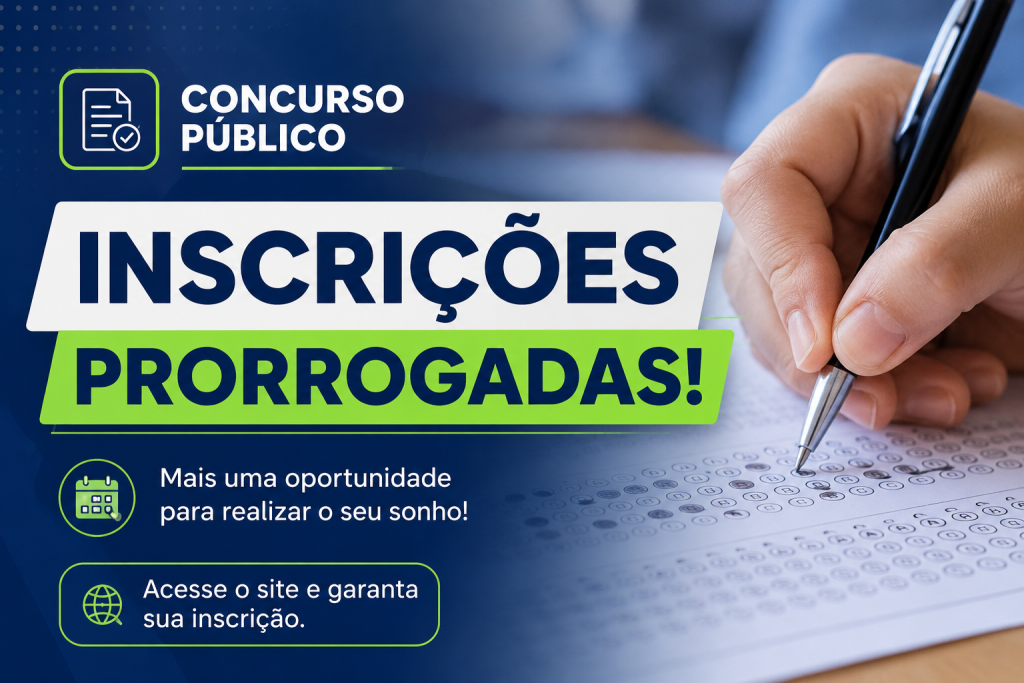 Primavera do Leste prorroga inscrições do Concurso Público 2026 até 30 de agosto