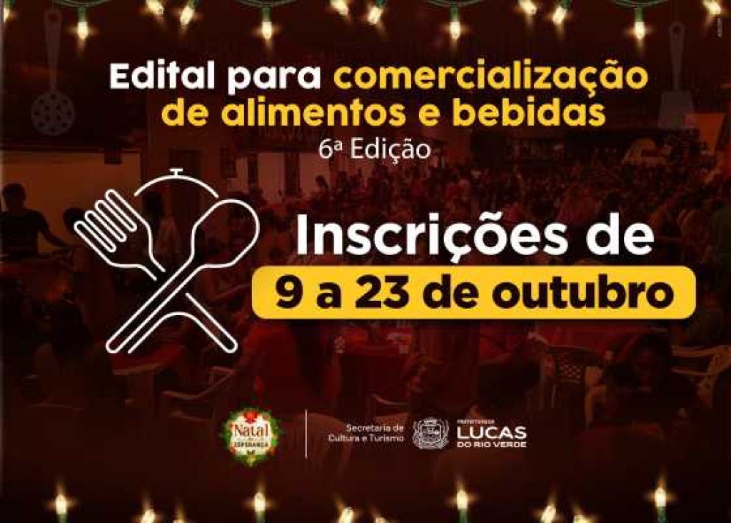 Cultura lança edital para comercialização de alimentos e bebidas no Natal da Esperança 2026